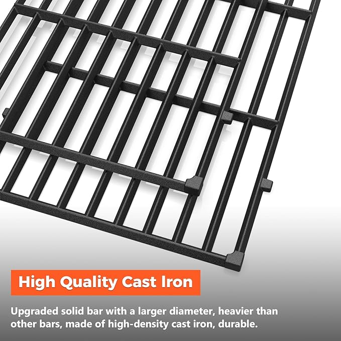 QuliMetal 7637 Grill Grates for Weber Spirit E210,E220,S210,S215 with Front Control,Replacement Grill Parts for Weber Spirit 200 & GS4 Spirit II E210,Spirit II E220,17.5 x 10.2 Inch,2-Pack