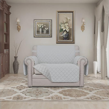 Easy-Going Reversible Couch Cover, Oversized Chair, Light Gray/Light Gray | Machine Washable Slipcover For Dogs, Water Resistant Furniture Mat For Living Room, Non-Slip Sofa Cover, Pet Friendly