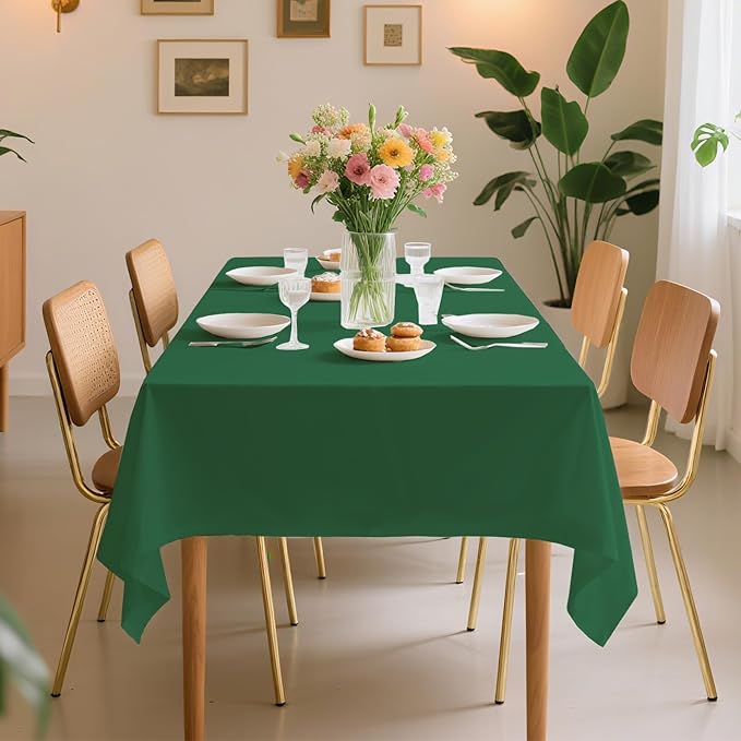 54 Inch X 600 Feet Plastic Table Cover Roll Premium Disposable Plastic Tablecloth for All Type/Shape Tables | Picnic, Party, Banquet, Birthdays, Weddings (Green, 54 Inch X 600 Feet)