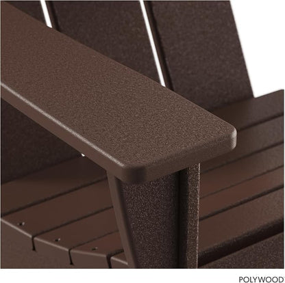 POLYWOOD Modern Adirondack Chair – All-Weather Outdoor Lawn Adirondack Chairs – HDPE, Fade-Resistant & Durable Outdoor Furniture – For Patio, Deck & Fire Pit Chairs – Mahogany Brown