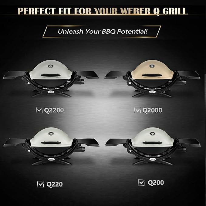 QuliMetal 41862 Grill Burner for Weber Q2200, Q2000, Q220, Q200 Grills, 396000, 396001, 396002, 566002, 53060001, 54060001, 304 Stainless Steel Q2000 Burner Tube Part for 69956, 20.5"