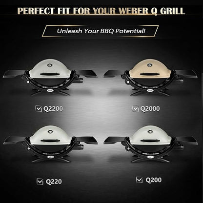 QuliMetal 41862 Grill Burner for Weber Q2200, Q2000, Q220, Q200 Grills, 396000, 396001, 396002, 566002, 53060001, 54060001, 304 Stainless Steel Q2000 Burner Tube Part for 69956, 20.5"