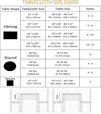 EHouseHome Outdoor Indoor 70inch Round Tablecloth with Umbrella Hole and Zipper, Waterproof Zippered Patio Table Cloths, Spring/Summer Table Covers for Backyard Circular Table/BBQs/Picnic