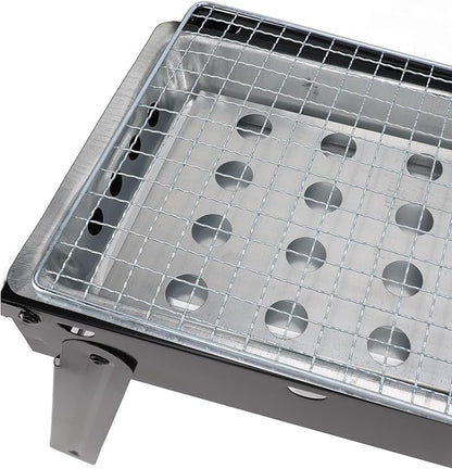 Portable Stainless Steel Folding Charcoal Grill Good Heat Conductivity Anti Tipping BBQ for Camping Picnics