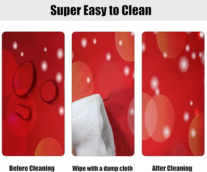 Christmas Tree Fitted Table Cover, Red Ball and Snowflakes Pattern Print Oval Tablecloths, Polyester Elastic Cloths for Family Banquet Patio Use, 48x68 Inch Tables