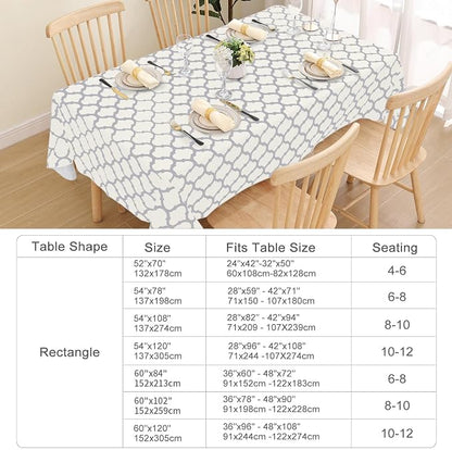 Smiry Rectangle Table Cloth, Waterproof Vinyl Tablecloth with Flannel Backing for Rectangle Tables, Wipeable Spillproof Plastic Tablecloths for Dining, Camping, Indoor and Outdoor (52"x70", Beige)