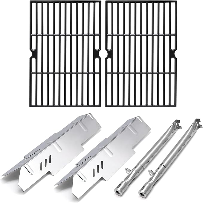 Grill Replacement Parts for Dyna Glo DGF350CSP DGF350CSP-D 2 Burner Grill Models, Replacement for Dyna Glo DGF350CSP Heat Tent Heat Shield, for Dyna-Glo DGF350CSP Grates, for DGF350CSP Burner