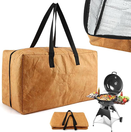 BBQ Blanket Aluminum Foil Insulated for Resting Meat Smoker Grilling with Zipper(Color:Brown)