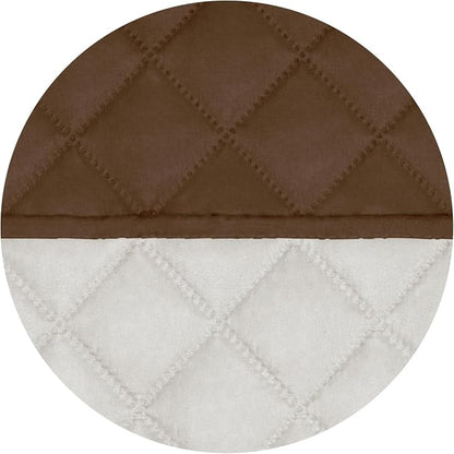 PureFit Reversible Quilted Sofa Cover Dog Couch Covers for Sofa, 66 in | Coffee/Ivory, Water Resistant Couch Protector, Washable Pet Couch Cover with Non Slip and Elastic Straps For Kids