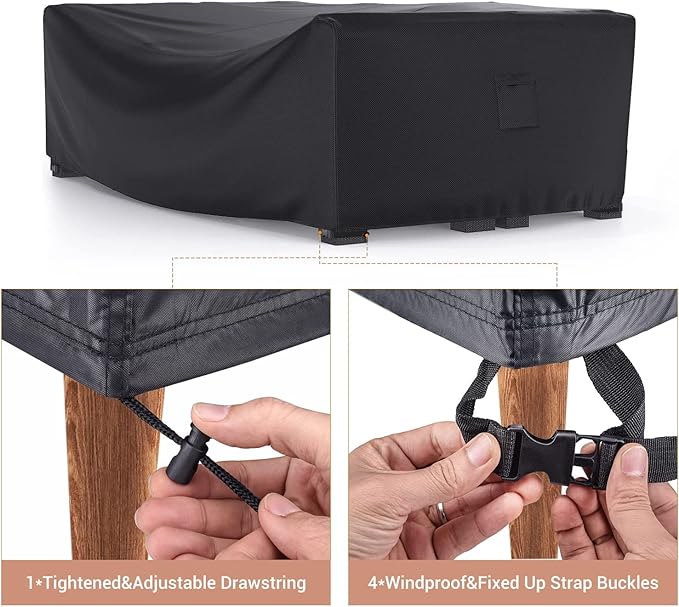 Patio Furniture Set Cover Waterproof, Mrrihand Outdoor Sectional Sofa Set Cover Heavy Duty 600D Table and Chair Set Cover 102" L× 74" W× 28" H