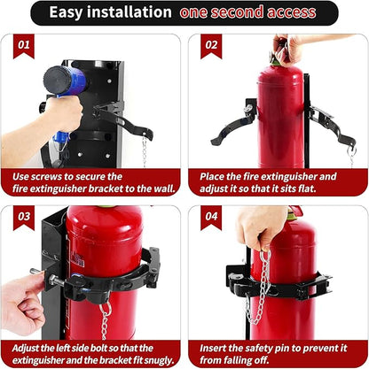 𝙐𝙥𝙜𝙧𝙖𝙙𝙚 10 LB Heavy Duty Fire Extinguisher Bracket 4 Pcs, Fire Extinguisher Mount St12 Steel, Fit 10 Lb Dry/5 Lb Co2 Extinguisher for School Vehicle Boat Truck Replace amerex 809