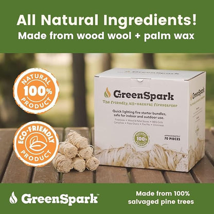 Natural Fire Starters for Grill, Smoker, Pizza Oven,BBQ,Fireplace, Wooden & Pellet Stove, Fire Pit, Long Burn, Waterproof,All Weather, Safe for Indoor/Outdoor Use (10 Lb)