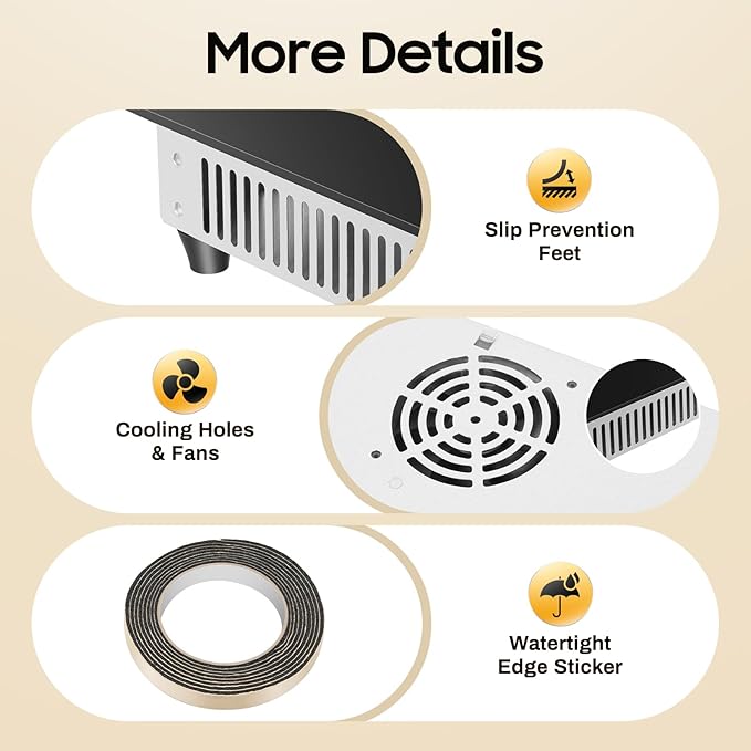 3000W 110V Electric Cooktop 4 Burners, 24 Inch Portable Built-In Countertop Ceramic Stove Top Built-in Cooktop Sensor Touch Control with Safety Lock & Timer 9 Power Levels (NO PLUG)