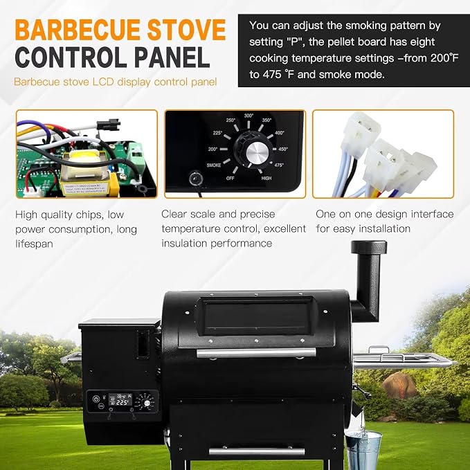 Control Panel with LCD Display Compatible for Pit Boss Wood Pellet Grill/Smoker 1100PS1, 550 Navigator, PB440D2, PB1150G, PB850G,PB550G,Adjustment Temperature