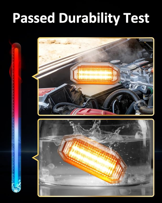 LED Front Grill Lights for Nissan Frontier 2025 2026 S SV SL, Yellow | Frontier Raptor Grille Lights, Frontier LED Lights Upgrade, Snap-in Installation, OEM Style, Off-road Driving