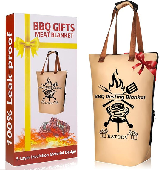 BBQ Blanket for Resting Meat, Smoking Meat Insulated Bag for Large Brisket/Turkey/Men Gifts, Upgrade Grilling Meat Insulated Resting Bag Made of Washable Oxford Cloth - Easy to Clean