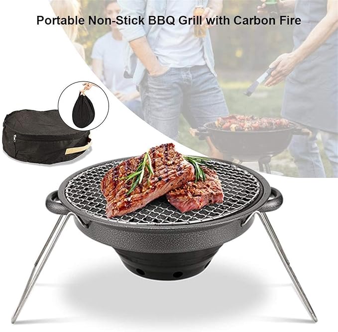 BBQ Grill Outdoor Tabletop Barbecue Grill For Garden Picnics Party Non-Stick Barbecue Stove Furnace Barbecue Stove Cooking Oven Alcohol Grill Charcoal Household Word Mini Oven Pork Skewer