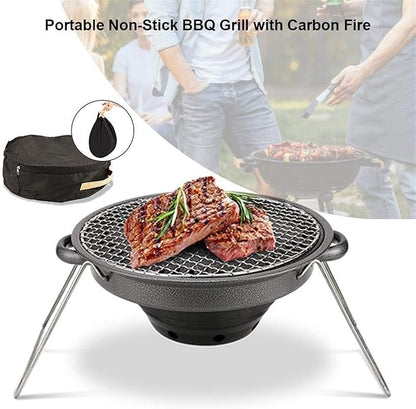 BBQ Grill Outdoor Tabletop Barbecue Grill For Garden Picnics Party Non-Stick Barbecue Stove Furnace Barbecue Stove Cooking Oven Alcohol Grill Charcoal Household Word Mini Oven Pork Skewer