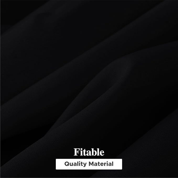 Fitable 6 Pack Black Tablecloths for Rectangle Tables, 70 x 120 Inch | Wrinkle & Stain Resistant, Washable Polyester Fabric Cloth Cover, For Wedding Party Banquet Formal Events Halloween