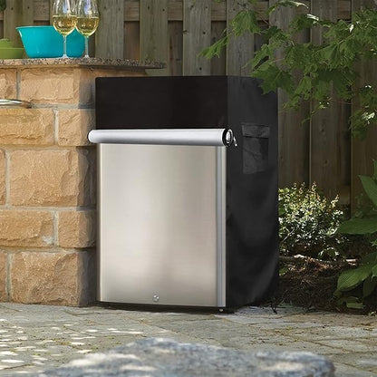 Bitubi Beverage Refrigerator Cooler Cover,Outdoor Fridge Cover – Waterproof, Dustproof, Sun-Proof, 20" W x 20" D x 33" H. Suitable for most 3.2 Cu.ft Beer or Wine Mini Fridge (Black)