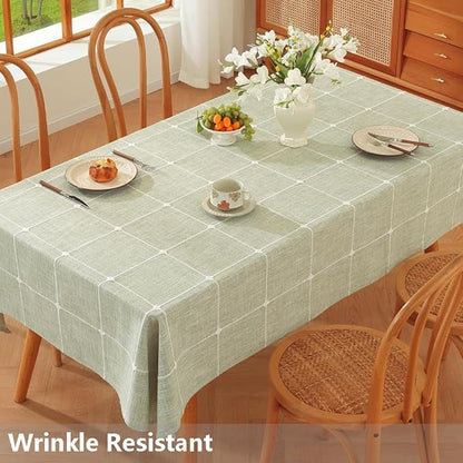 TruDelve Extra Long Tablecloth 120 Inch Cloth Tablecloths Green Table Cover for 8 Foot Tables Farmhouse Washable Tablecloth(Green,120"x52",Rectangular)