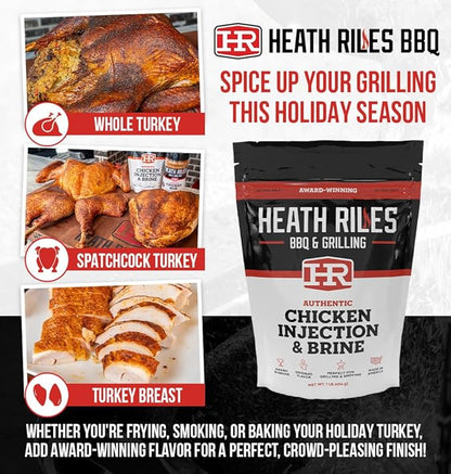 Chicken Injection & Brine with Beef Injection, Heath Riles Meat Injector, Award Winning Chicken Injector & Chicken Brines, Made in the USA