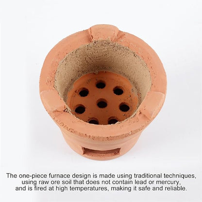 Red Clay Charcoal Stove, Camping Clay Stove, Outdoor Pottery Barbecue Stove, Clay Grilling Stove, Home Heating Stove, Camping Barbecue Tool for Outdoor, Tea Room, Indoor(19x15cm/7.5x6in)