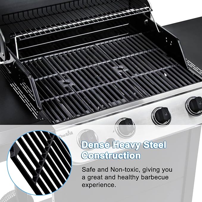 Grill Replacement Parts for Charbroil Performance 463347519, 463347518, 463373019, G470-0002-W1, G470-0003-W1, 18'' Cast Iron Grill Grates, Heat Plates, Burners, Crossover Tubes, Ignitors