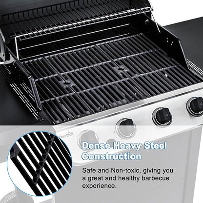 Grill Replacement Parts for Charbroil Performance 463347519, 463347518, 463373019, G470-0002-W1, G470-0003-W1, 18'' Cast Iron Grill Grates, Heat Plates, Burners, Crossover Tubes, Ignitors