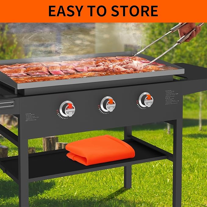 GrillChef Silicone Griddle Cover Mat for Blackstone 36 Inch, Full Wrap-Around Flat Top Cover, Heavy Duty Food-Grade Grill Buddy Mats, All Season Griddle Top Protective for Grill Accessories