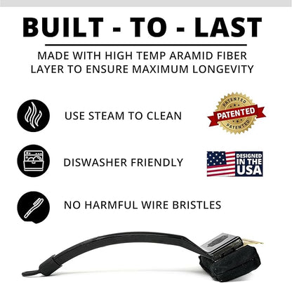 Grill Rescue BBQ Replaceable Scraper Cleaning Head, [Rescue-Upgraded], Bristle Free Grill Brush, Durable and Unique Scraper Tools for Cast Iron or Stainless-Steel Grates, Barbecue Cleaner (Rescue Pro)
