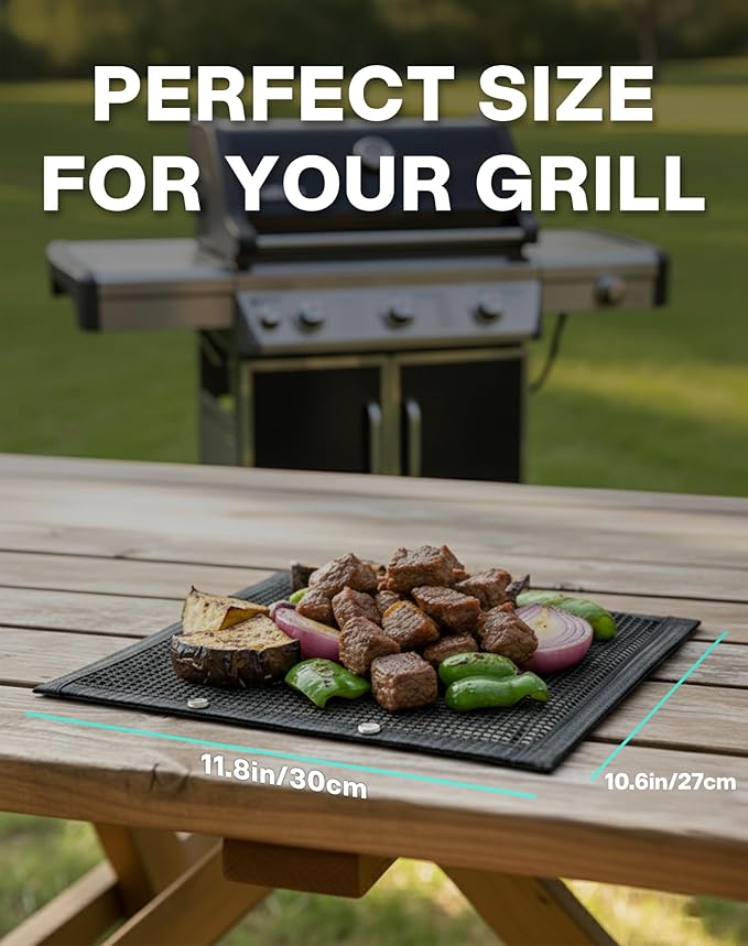 Mesh Grill Bags for Outdoor Grill – Reusable PTFE Non-Stick Grilling Pouch for Easy Cleanup, Grilling Bags for Vegetables, Fish & Smoker Accessories – Dishwasher Safe, 2Pcs