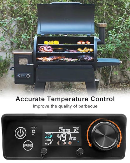 PID Control Panel Fit for Pit Boss Pro Navigator Sportsman NASCAR Wood Pellet Grill Smoker, Rectangular Digital Temperature Control Board with RTD Temperature Sensor Probe