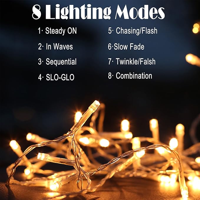 Eueasy Curtain Lights Outdoor, 300 LED Lights with 8 Lighting Modes. 15×3 FT Connectable, for Balconies, Fences, Stairs and Guardrails