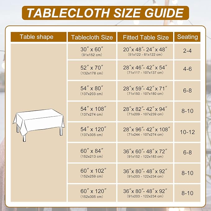 DWCN Square Tablecloth - 30 x 30 Inch - Waterproof Stain and Wrinkle Resistant Washable Table Cloth, Decorative Fabric Table Cover for Kitchen Dining Room Party and Outdoor Use, White