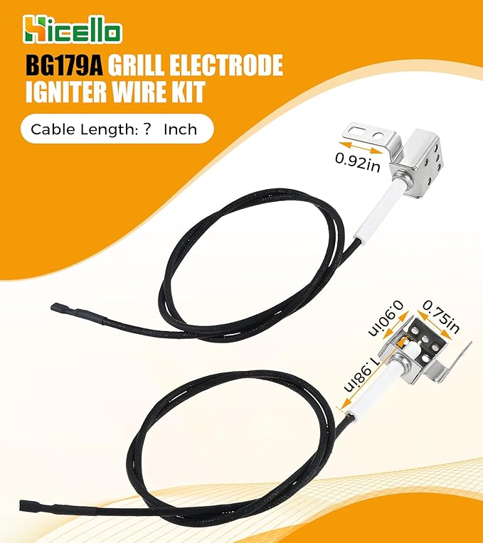 Replacement for Master Forge BG179A Igniter Kit – Compatible with IG-49B, CIMF1, 98162, BG1795BAL – 4-Pack Electrode Ignition Wire with Mounting Hardware