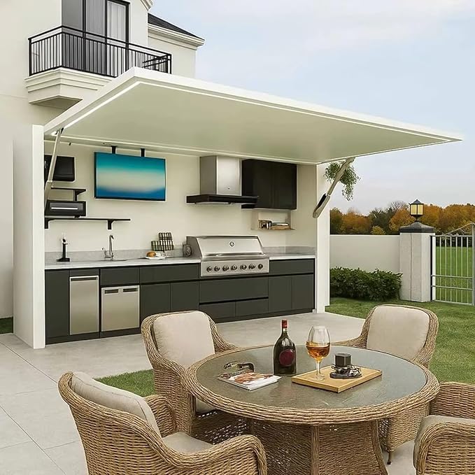 Modular Outdoor BBQ Kitchen Unit - Stainless Steel Prefab Station with Storage Cabinets - Multiple Sizes for Patio & Deck