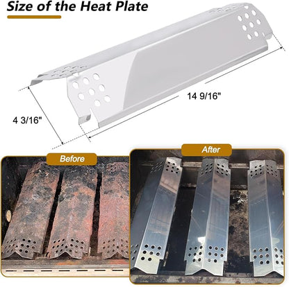 Hiorucet Grill Parts for Nexgrill 5 Burner 720-0882A, 720-0896, 730-0896, Stainless Steel Heat Plates Shields Covers, Burner Tubes, Igniters for Nexgrill 720-0882A Evolution Infrared Plus 5-Burner.