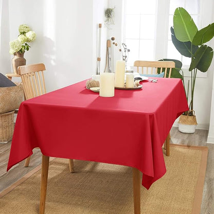 Red Square Tablecloth 54 x 54 Inch 210 GSM Stain&Water Wrinkle Resistant Washable Fabric Table Cloth for Dining Table Buffet Parties Outdoor Picnic Camping Kitchen
