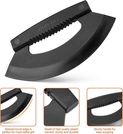 onlyfire Kettle Grill Scraper, BBQ Grill Blade Cleaning Tool for Weber Kettle, Weber WSM Cooker, Kamado Charcoal Grills Like Big Green Egg, Kamado Joe and Outdoor Grills, Safe for Porcelain Coating