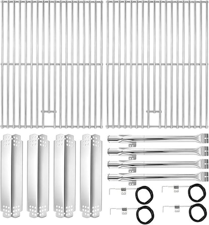 720-0830H Grill Replacement Parts for Nexgrill 4 Burner 720-0830D 720-0783C 720-0958A, 5 Burner 720-0888N, 17 Inch Stainless Steel Grill Grates, Heat Shields, Grill Burners, Igniters for Uniflame