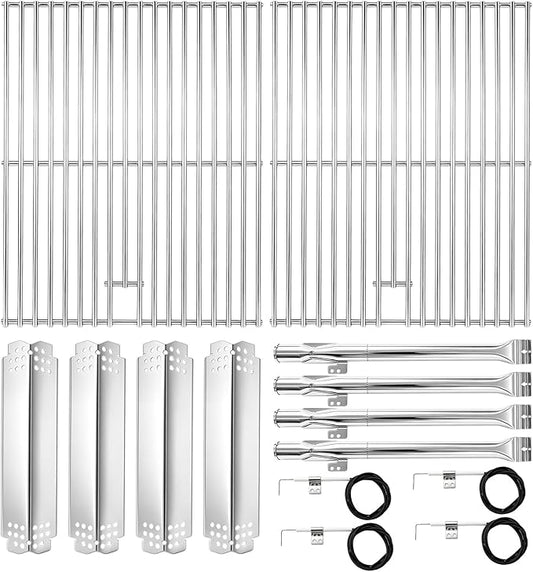 720-0830H Grill Replacement Parts for Nexgrill 4 Burner 720-0830D 720-0783C 720-0958A, 5 Burner 720-0888N, 17 Inch Stainless Steel Grill Grates, Heat Shields, Grill Burners, Igniters for Uniflame