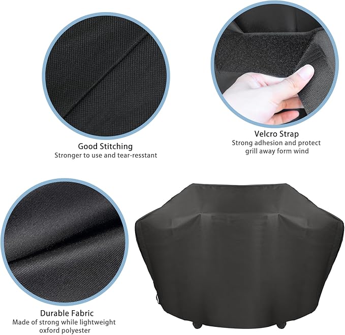 Grill Cover for Monument Grills Denali 605, 66 Inch Heavy Duty & Waterproof, Outdoor Barbecue Cover