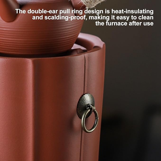 Red Clay Charcoal Stove Tea Set, Kung Fu Tea Stove, Outdoor Heating Stove, Clay Grilling Stove, Pottery Stove For Outdoor Cooking Picnic