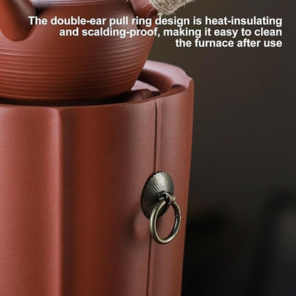 Red Clay Charcoal Stove Tea Set, Kung Fu Tea Stove, Outdoor Heating Stove, Clay Grilling Stove, Pottery Stove For Outdoor Cooking Picnic