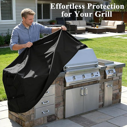 TheElves Grill Cover for Island Grill, 98" Outdoor Grill Covers Waterproof, Heavy Duty Cover for Outdoor Kitchen Island Grill and Patio Barbecue Bar - 98" W x 42" D x 48" H