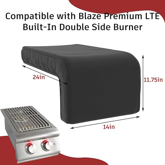 Grill Cover for Blaze Premium LTE Built-in Double Side Burners - 2SBBICV, Waterproof, Rip Proof, Fade Resistant, Heavy Duty Built in Grill Cover for Blaze Side Burner