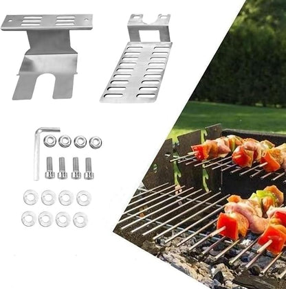 FixtureDisplays® BBQ Grill Stainless Steel Rotisserie Motor Mounting Bracket Set Fits 3" Motors (Bracket Size) May Need Drill Additional Holes on Your Grill 21909-NF