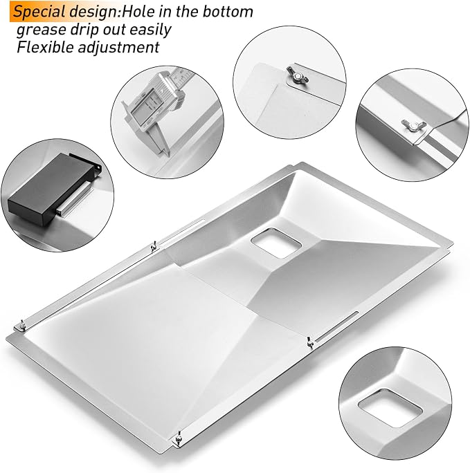 Adjustable Grease Tray with Drip Tray Suitable for Nexgrill,Expert Grill | Universal Drip Tray For 3/4/5/6 Burner Gas Grill,Suitable for Nexgrill,Dyna Glo,Kenmore,BHG, Backyard,Length 23.6“ to 31.6”