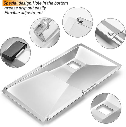 Adjustable Grease Tray with Drip Tray Suitable for Nexgrill,Expert Grill | Universal Drip Tray For 3/4/5/6 Burner Gas Grill,Suitable for Nexgrill,Dyna Glo,Kenmore,BHG, Backyard,Length 23.6“ to 31.6”